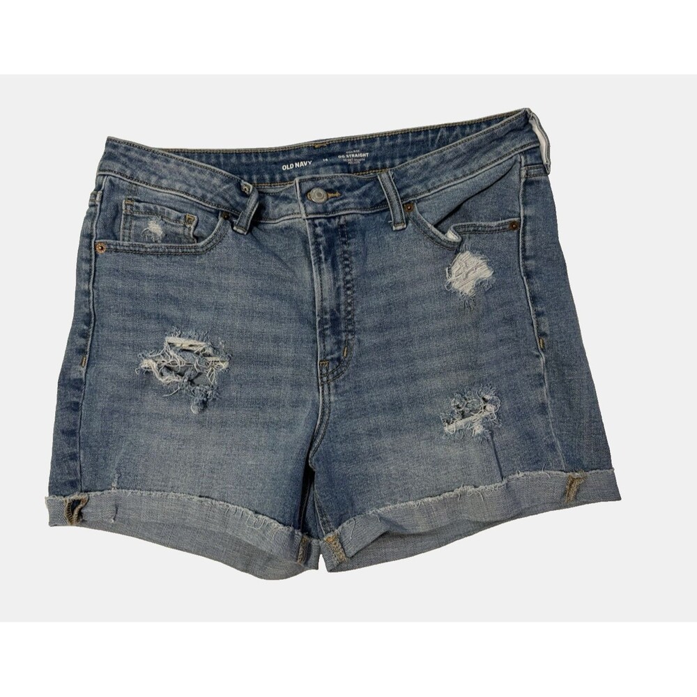 Old Navy OG High-Rise Straight Shorts Medium Wash Denim Size 14